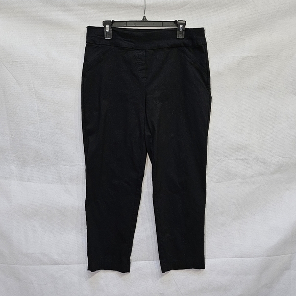 Alfred Dunner Black Rayon Bodycon Pull On Ankle Pants Size 12 - Picture 1 of 5
